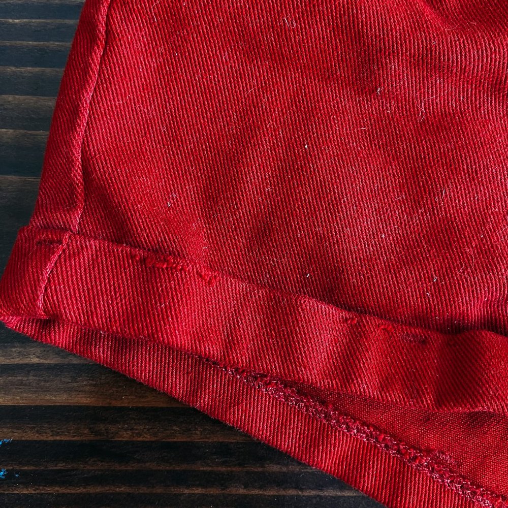 PACSUN MOM SHORT SHORTS RED SZ 23 - Picture 4 of 4